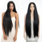 FASHION IDOL 95cm Super lange gerade Perücken Lace Front Perücken für Frauen 11cm tiefer Mittelteil Perücke YAKI Synthetische Perücke
