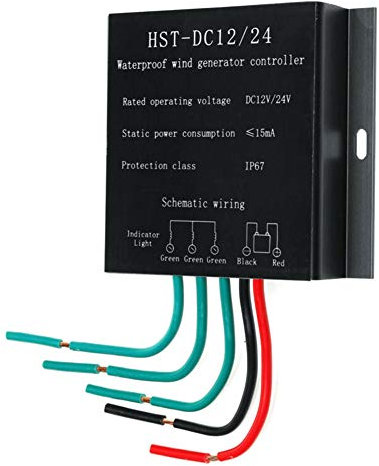 ZYWUOY Windturbinen-Regler, DC 12 V/24 V 1000 W Akku-Laderegler Druckregler für Windturbine