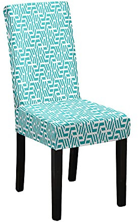Morbuy Geometrie Stuhlhussen Stretch Stuhlbezug für Esszimmerstühle, Waschbarer Stuhlhussen Schwingstühle Stuhlüberzug für Haus Hotel Hochzeit Partys Dekor (4er Set,Türkis)