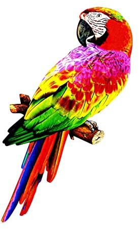 Gralara Bunte Künstliche Papageien Figuren, Skulptur, DIY Modell, Feder, Papagei, Ara für Den Außenbereich, Rasen, Hof, Gartenarbeit, Ornament, Stil B