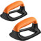 SELEWARE Barres de pompes avec poignée en caoutchouc souple offrant une prise en main confortable, adaptées pour la gymnastique, le fitness, la musculation au sol support de 226,8 kg, noir et orange
