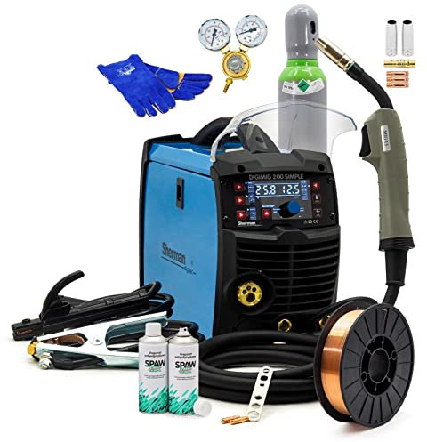 Sherman™ DIGIMIG 200 SIMPLE MIG/MAG 200A Poste à souder Inverter WIG LCD Synergie 3 en 1 sans gaz/gaz