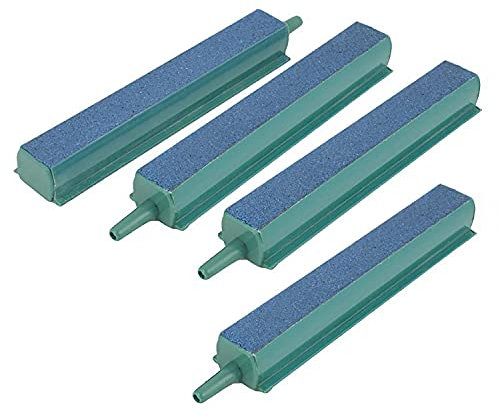 Pawfly 4 Pack Aquarium Air Stone Bar Bubbler 10 cm Bubble Release Tool with Plastic Base Square Oxygen Diffuser for Nano Air Pump Small Bucket and Fish Tank