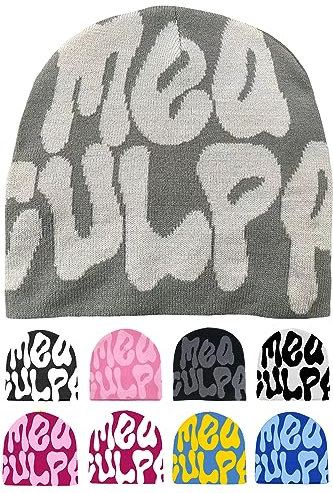 HAILTH Y2K Damen Beanies Wolle Acryl Strickmütze Frauen Hüte Beanie Wireless Winter Strickmütze Warm Gestrickt, Dunkelgrau Grau, Medium