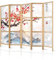 murando - Paravent Innen Raumteiler Holz Botanik Abstrakt 225x172 cm 5-teilig Japanische Trennwand Raumtrenner Room Divider Mobiler Sichtschutz Spanische Wand Raum Abtrennung Natur p-B-0049-bh-c