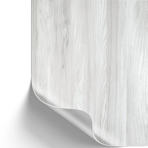 [13,89€/m²] Klebefolie in Holz-Optik inkl. Rakel & E-Book I Selbstklebende Holz Folie für Möbel & Küche - hitzebeständig & abwaschbar I Möbelfolie I Dekofolie (Sangallo light grey, 10m x 90cm)