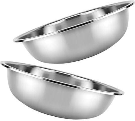 Cabilock 2pezzi Ciotole Acciaio Inossidabile Per Miscelazione Per Cucina Per Lavare Frutta Preparare Impasti e Resistente e Facile Da
