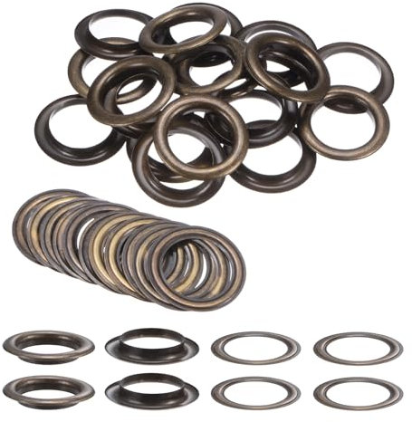 QUARKZMAN 20 Ensembles d'Œillets avec Rondelles de 40 mm, Kit d'Œillets en Métal pour Rideaux en Tissu, Ceintures en Cuir, Sacs DIY, Couleur Bronze