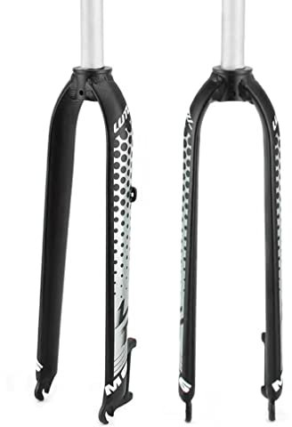 Mountain Bike Rigid Forks 26/27.5/29'' MTB Rigid Fork 1-1/8'' Threadless Disc Brake Fork Aluminum Alloy Bicycle Rigid Fork Ultralight QR 9mm 850g (Color : White, Size : 26'')