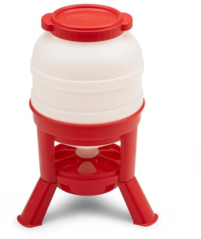 Agrarzone Hühner Futterspender 30 Liter Futterautomat Geflügel | mit Füßen, hohe Kapazität, Geflügel, Futterverlust reduziert