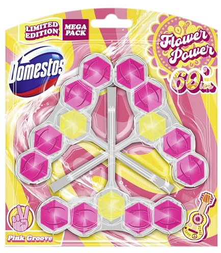 Domestos Power 5 Toilettenstein Limited Edition Pink Groove WC Reiniger volle Power bis zu 900 Spülungen im Trio 3x 55 g