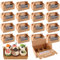 LDHHYH 50 Stück Cupcake Box 6 Löcher, Cupcake Transportbox, Kraftpapier Tortenkarton mit Griff, Karton mit Sichtfenster, Kuchenbox Pappe, Cupcake Muffin Box Geeignet für Cupcakes Kekse Muffins Donuts