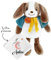 KDO MAGIC - Doudou personnalisé - Personnalisable avec Un prénom - Peluche personnalisée - Cadeau Naissance, garçon, Fille, bébé, Anniversaire (Lune Rose, Chien)