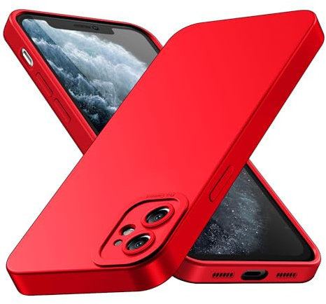 AUKASE für iPhone 11 Hülle, Kompatibel Mit Handyhülle iPhone 11 6,1 Zoll, Silikon weich Anti-Kratzt, Schutzhülle Cover Stoßfest (Rot)