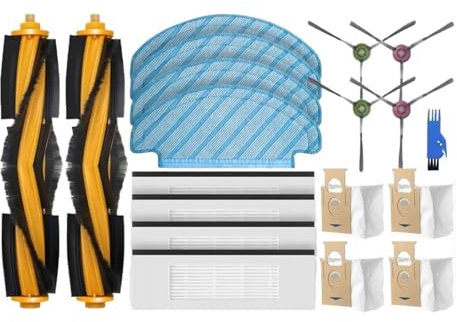 Licipe Compatible With Compatible With Yeedi Vac Hybrid/Vac Max/Vac 2 / Vac 2 Pro/Vac Station Robot Vacuums Parts Main Side Brush Filter Mop Rag Dust Bag(Set N)