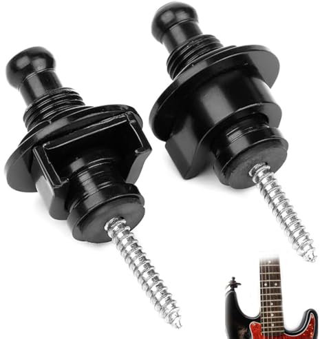 DWFEYOI 2 Stück Gitarrengurtschlösser, Gitarrengurt Schlösser, Gitarre Strap Locks, Gitarre Strap Lock Button, Schlösser für Gitarrengurte für E-Akustik-Gitarre,Gitarrengurt Knöpfe