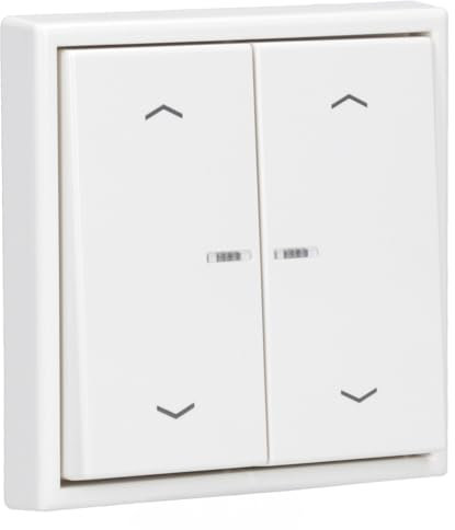 JUNG HOME Smarter Jalousietaster 2fach Komplettset BTLSCD1002 Serie LS Alpinweiß - Batterieversorgter Bluetooth Taster