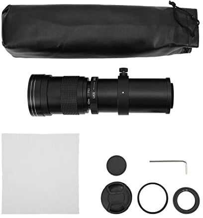 Zenithaur 420-800 mm f / 8.3-16 Lente súper teleobjetivo, Cuerpo de aleación de Aluminio, Lente de Zoom Manual para el Soporte pentax PK, t2 Soporte Compatible, excelente para