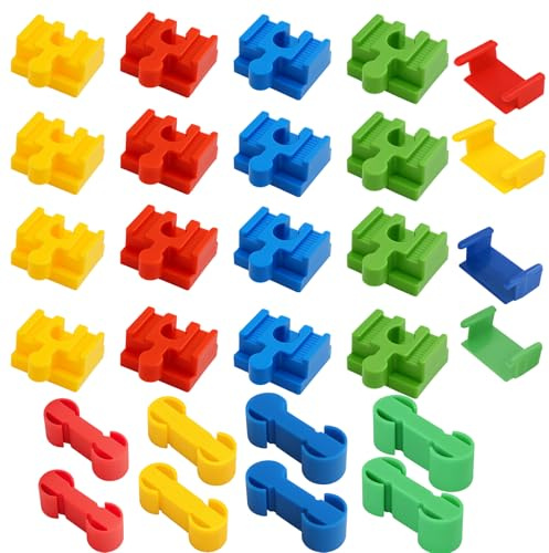 28 Holzschienen Eisenbahn, Brio Eisenbahn Zubehör, Holzeisenbahn Schienen, Eisenbahn Spielzeug für Kinder, Holz Eisenbahn Kinder, 16 Kurze Geradeschienen, 8 Verbinder, 4 Befestigungselemente