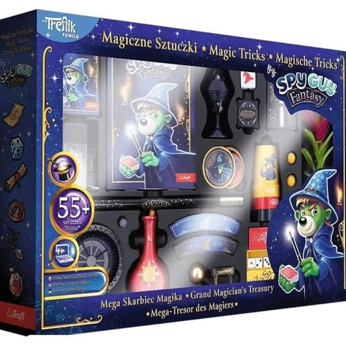 Trefl, Spy Guy Magic Tricks - Magician Mega Treasure Chest - Illusionist Set, Magic Trick Props, for Children Aged 6+
