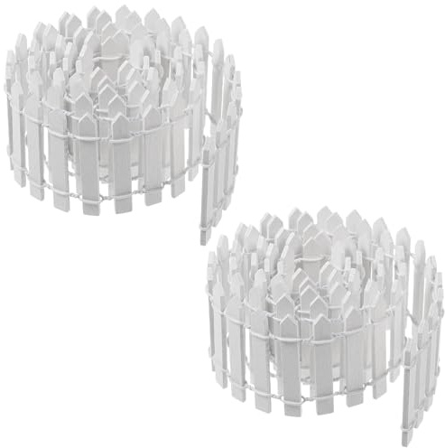2 Stück Miniatur Zaun Basteln 90 cm X 5 cm Mini Gartenzäune Wichtel Miniatur Zubehör Kleine Weiß Lattenzäune Wichteltür Holz Gartenzaun Deko Holzzäune Für Puppenhäuser DIY Fee Garten Gartenhaus Deko