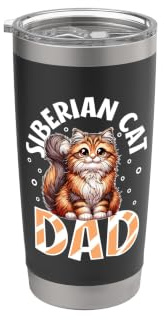 Papá gato siberiano Vaso térmico de acero inoxidable de doble pared
