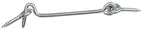 Amig - Aldabilla Retenida Plateada Mod. 5 con 2 Hembrillas de Acabado Zincado para Contraventanas · Diámetro Ø4 x 100 mm - Cierre de Seguridad Anti Golpes y Roturas para Ventanas