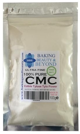 Baking Beauty and Beyond Powerful Edible Tylose Tylo Pure CMC Powder - Gum Tragacanth Glue Powder for Fondant, Gluten Free Gum Powder Perfect for Cake Frosting, Icing Sugar Paste - 100gm (Pack of 1)