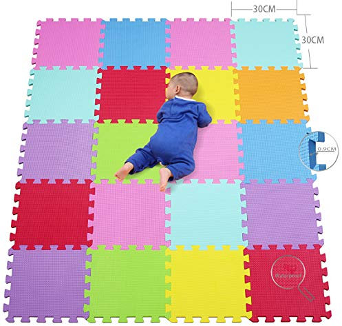qqpp® 20 Puzzle Eva Schaumstoff Puzzlematte Puzzleteppich Kinder - Eco Krabbelmatte Spielmatte Baby Schadstofffrei rutschfest Bodenschutzmatte. QQC-BCEGHIKa20N