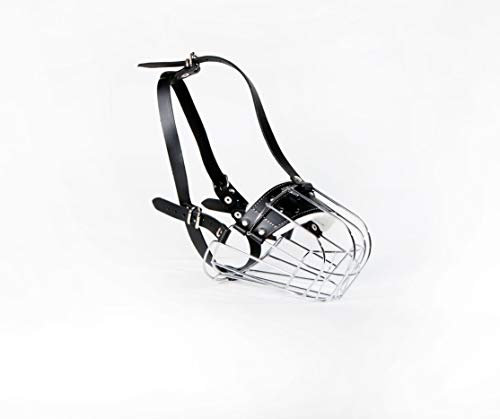 New Champion Strong Metal Wire Basket Dog Muzzle for Dachshund & Other J1, J2 (J2, Black)