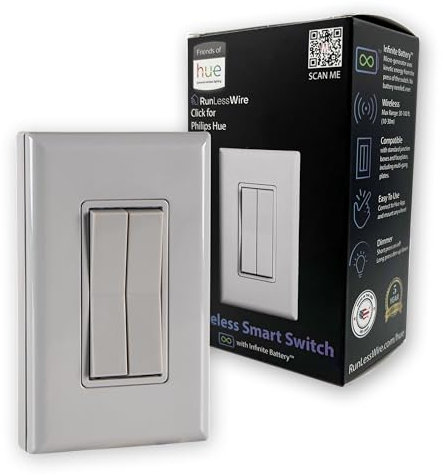 Dimmer Light Switch, Compatible with Philips Hue (Grey)