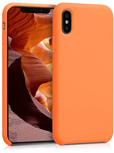 kwmobile Case Compatible with Apple iPhone X Case - TPU Silicone Phone Cover with Soft Finish - Fruity Orange