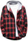 Mallimoda Chemise Homme à Carreaux Manches Longues Chemisier Regular Fit Léger Classique Chemises Veste à Capuche (M, Rouge)