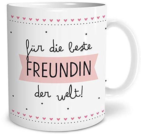 OWLBOOK® Gescheke für Freudin Gescheke für Frauen Beste Freundin Tasse mit Spruch Geschenke Geschenkideen für die beste Freundin zum Geburtstag Hochzeitstag Keramik 300 ml