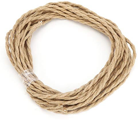 Cable eléctrico Cuerda de cáñamo vintage Par trenzado Cable de cable eléctrico Accesorios de bricolaje para luz de araña(2 meters / 6.6ft)