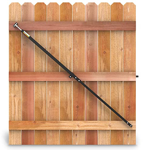 True Latch Teleskop-Torstrebe, 1,8 m, Holz-Sichtschutzzaun-Set, Tor-Hardware-Kit für Holzzauntore im Freien, 1 patentierte in den USA hergestellte Strebe (1,8 m Teleskop (101,6 cm – 188 cm), schwarz)
