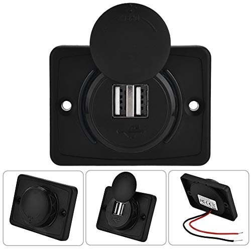 Auto USB Ladegerät 3.1A Auto USB Port Ladegerät Steckdose 12V LED Wasserdicht Schwarz ABS