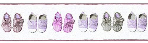 Mustertapete Tapeten mit Muster Tapete Babyzimmer Pink Rosa Tapetenbordüre Pink Rosa 358641 | Online Tapeten entdecken