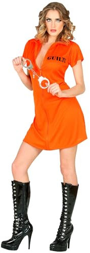 W WIDMANN MILANO Party Fashion - Kostüm Gefangene, Kleid, Handschellen, Sträfling, Häftling, Inhaftierte, Faschingskostüme