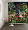 Rainforest Animal Shower Curtain Tropical Jungle Forest Leopard Flamingo Zebra Parrot Monkey Toucan Palm Leaf Green Plant Wildlife Zoo Safari Bathroom Decor Fabric Curtains with Hooks