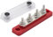 Gloaso 12V-48V Kupfer Sammelschiene Verteilerblock 100 Amp mit 4x M5 Klemmenbolzen Mini Busbar, 100A Sammelschienen Bus Bar 12 V 24V DC für KFZ LKW Solar Wohnmobil Marine Boot, Rot