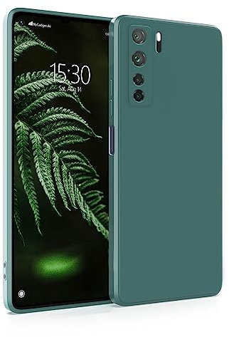 MyGadget Hülle für Huawei P40 Lite 5G - robuste Silikon Schutzhülle TPU Case Slim Silikonhülle - Back Cover Kratzfest Handyhülle - Matt Olivgrün