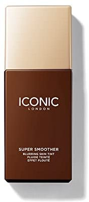 ICONIC London Super Smoother Blurring Skin Tint | Light to Medium Coverage Matte Makeup Foundation| Enriched with Vegan Collagen and Peach Flower Extract - Warm Rich