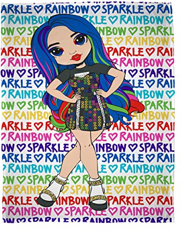 Rainbow High Official Fleece Blanket | Rainbow Design Super Soft Warm Throw | Character World Brands | Perfect For Any Children's Bedroom, Camping & Sleepovers | Size 100x150cm