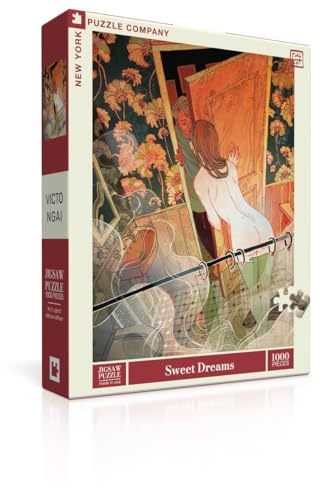 New York Puzzle Company - Victo Ngai Sweet Dreams - 1000 Romantic Piece Jigsaw Puzzle by Victo Ngai