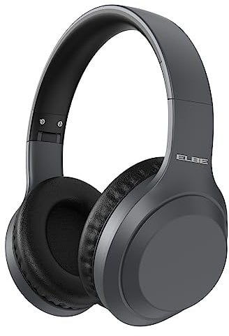 Elbe ABT-A10-G Auricular de Diadema Bluetooth 5.1 con Cancelación Activa de Ruido ANC, con micrófono, 10 Horas reproducción, Gris