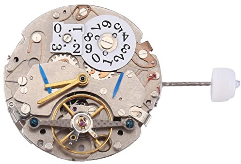 yilin LB10 Uhrwerk Automatisches mechanisches Uhrwerk L10 Uhr 5 Pin Uhrwerk 12 O'Clock Kalender 3/9 Sekunden, silber