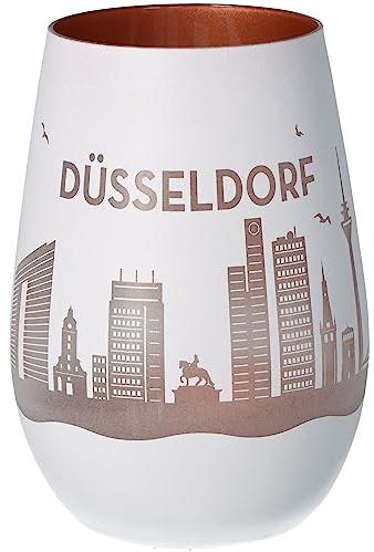 Goodtimes Windlicht Düsseldorf Skyline (Weiß & Bronze)