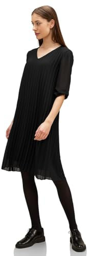 STREET ONE Damen Plisseekleid Black 36