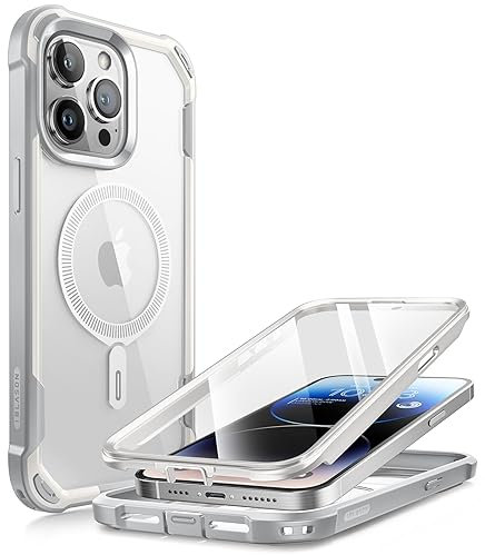 i-Blason Case for iPhone 15 Pro Max Compatible with MagSafe Bumper Case, Transparent Mobile Phone Case, Robust Protective Cover [Ares] with Screen Protector, Mobile Phone Case for iPhone 15 Pro Max